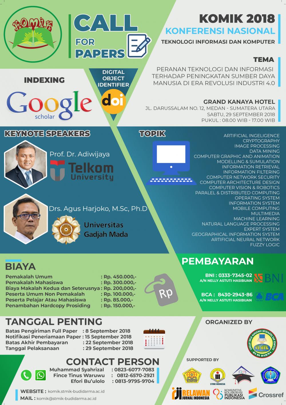 Konferensi Nasional Teknologi Informasi dan Komputer (KOMIK) 2018