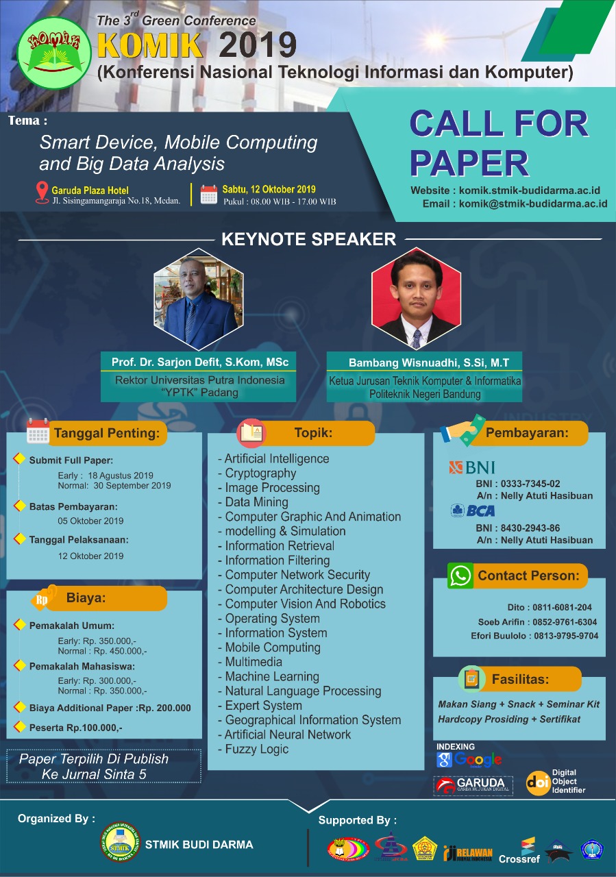 Konferensi Nasional Teknologi Informasi dan Komputer (KOMIK) 2019
