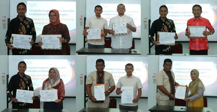 3 Perguruan Tinggi Aceh, POLTAS, POLIVEN dan AKFAR YPPM Mandiri, Bersama 7 Perguruan Tinggi Teken MoU Kerjasama di Kampus STIM SUKMA Medan